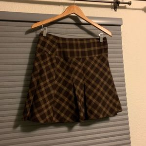 Express brown plaid wrap skirt sz 4
